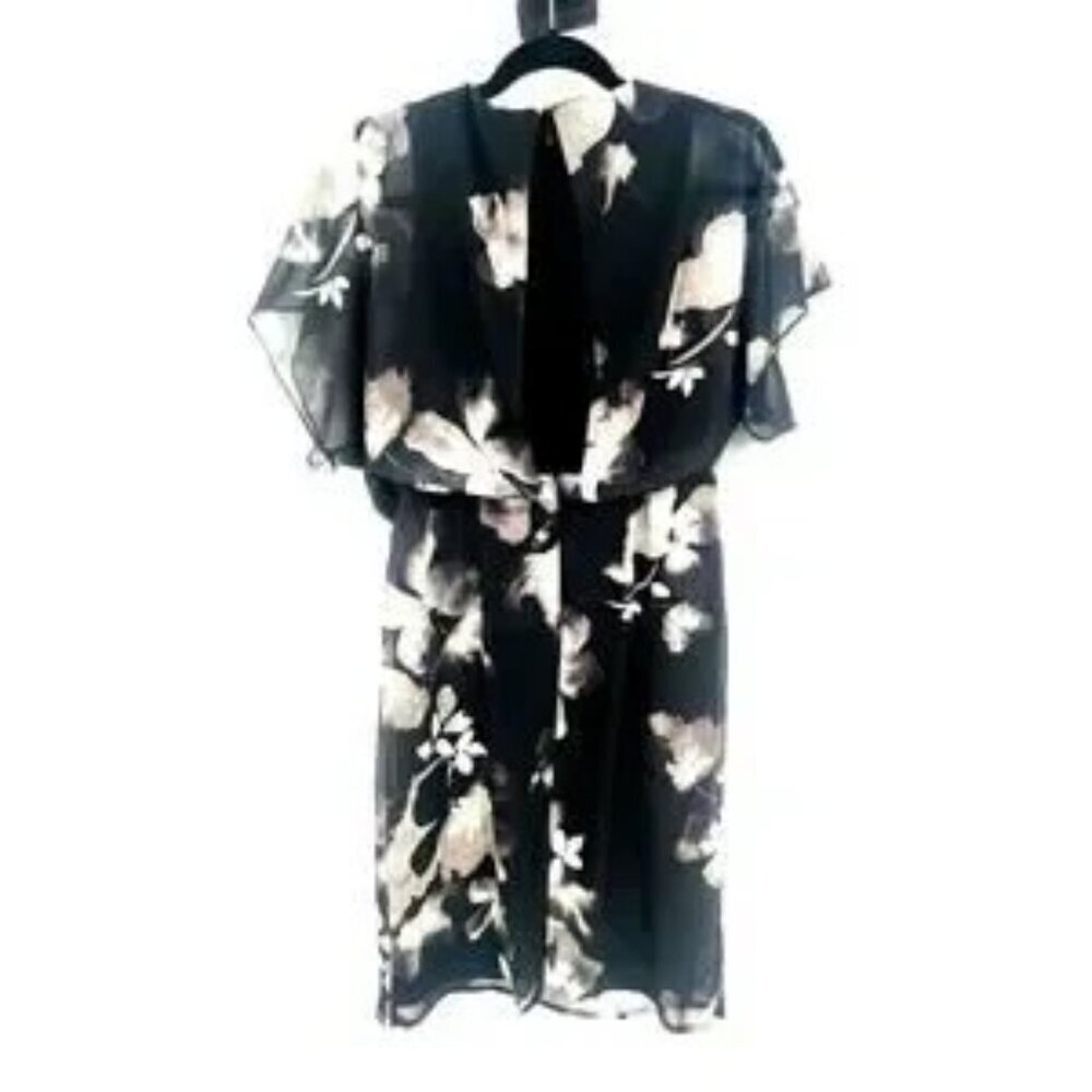 Jacques Vert Dress 10 NWT Black and White Floral Knee Length - Picture 7 of 8